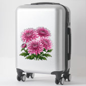 Levendige Roze Chrysanten in Bloei Sticker (Koffer)