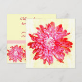 Levendige roze chrysanthemum bloem kaart (Voorkant / Achterkant)