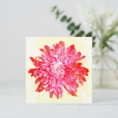 Levendige roze chrysanthemum bloem kaart (Staand voorkant)