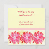 Levendige roze chrysanthemum bloem kaart (Achterkant)