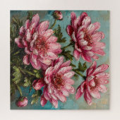 Levendige roze chrysanthemum bloemen legpuzzel (Horizontaal)