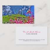 Levendige roze columbine visitekaartjes (Voorkant / Achterkant)