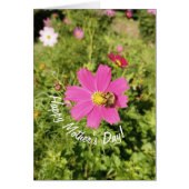 Levendige Roze Cosmos Bloem Moederdagkaart (Voorkant)