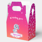 Levendige roze Eenhoorn, harten en sterren Bedankdoosjes (Geopend)