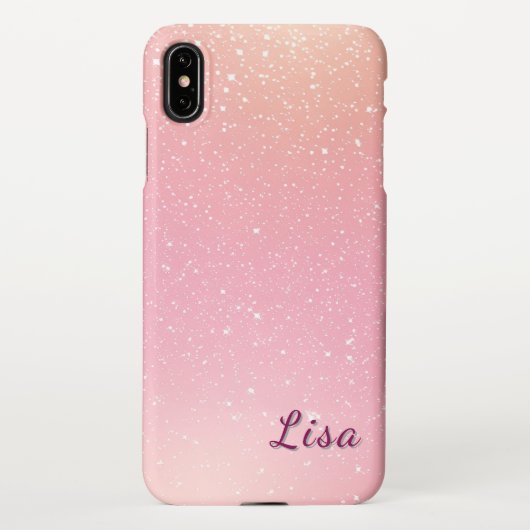 Levendige roze en glitterachtige achtergrond iPhone hoesje (Achterkant)