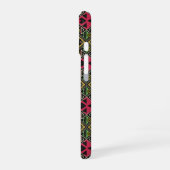Levendige roze en groene abstracte stofkunst iPhone 16 hoesje (Linkerkant)