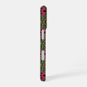 Levendige roze en groene abstracte stofkunst iPhone 16 hoesje (Rechterkant)