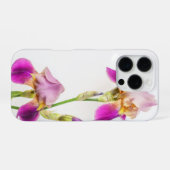 Levendige roze en paarse iris iPhone hoesje (Achterkant horizontaal)