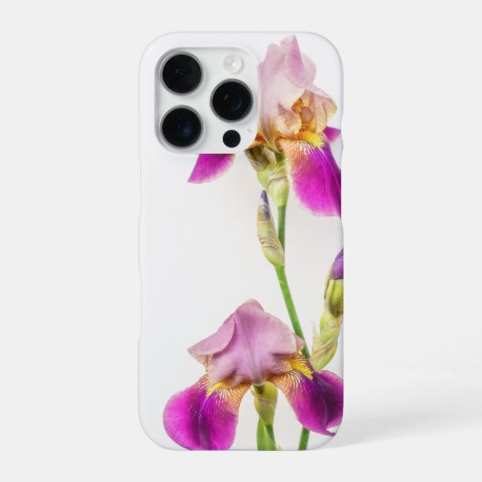 Levendige roze en paarse iris iPhone hoesje (Achterkant)