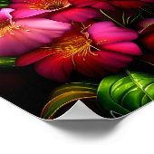 Levendige roze en rode bloesems poster (Hoek)