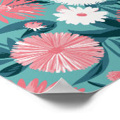 Levendige roze en witte bloemensymfonie poster (Hoek)