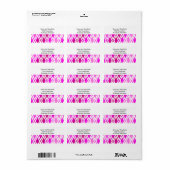 Levendige roze en witte diamanten etiket (Full Sheet)