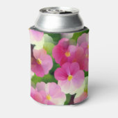 Levendige roze en witte impatiens Vloeiend Patroon Blikjeskoeler (Blikje Achterkant)