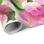 Levendige roze en witte impatiens Vloeiend Patroon Cadeaupapier (Rol Hoek)