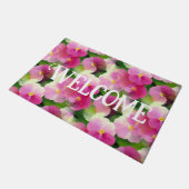 Levendige roze en witte impatiens Vloeiend Patroon Deurmat (Schuin)