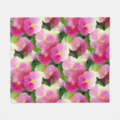Levendige roze en witte impatiens Vloeiend Patroon Fleece Deken (Voorkant (Horizontaal))