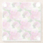 Levendige roze en witte impatiens Vloeiend Patroon Glazen Onderzetter (Achterkant)