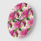 Levendige roze en witte impatiens Vloeiend Patroon Grote Klok (Hoek)