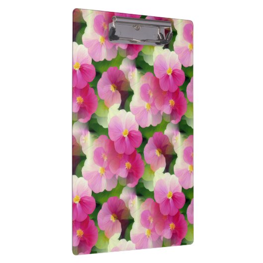 Levendige roze en witte impatiens Vloeiend Patroon Klembord (Rechts)