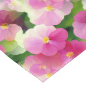 Levendige roze en witte impatiens Vloeiend Patroon Korte Tafelloper (Hoek)