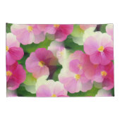 Levendige roze en witte impatiens Vloeiend Patroon Kussensloop (Achterkant-Rechts)