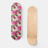 Levendige roze en witte impatiens Vloeiend Patroon Persoonlijk Skateboard (Voorkant)