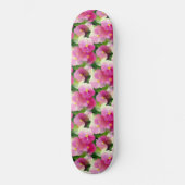 Levendige roze en witte impatiens Vloeiend Patroon Persoonlijk Skateboard (Voorkant)