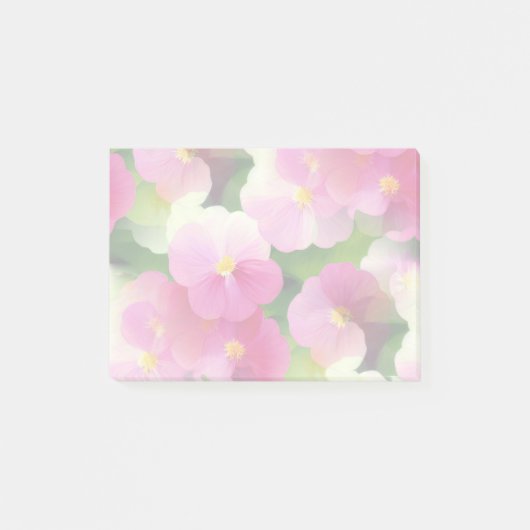 Levendige roze en witte impatiens Vloeiend Patroon Post-it® Notes (Voorkant)