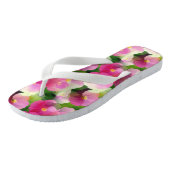 Levendige roze en witte impatiens Vloeiend Patroon Teenslippers (Schuin)