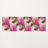 Levendige roze en witte impatiens Vloeiend Patroon Yogamat (Achterkant (horizontaal))