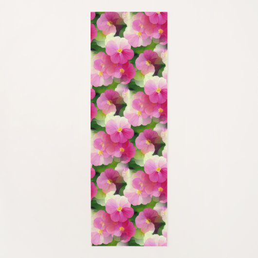 Levendige roze en witte impatiens Vloeiend Patroon Yogamat (Voorkant)