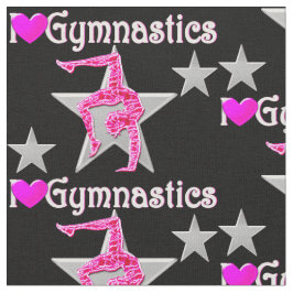 LEVENDIGE ROZE EN ZWARTE GYMNASTIEK STOF