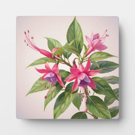 Levendige Roze Fuchsia Bloem Fotoplaat (Voorkant)