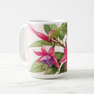 Levendige Roze Fuchsia Bloem Koffiemok
