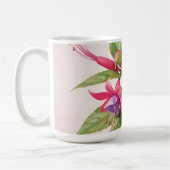Levendige Roze Fuchsia Bloem Koffiemok (Links)