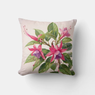 Levendige Roze Fuchsia Bloem Kussen