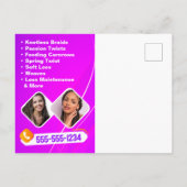 Levendige Roze & Geel Afrikaans Haar Vlechten Foto Briefkaart (Achterkant)