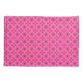Levendige Roze Geometrische Bloemkruis Patronen Kussensloop (Achterkant)