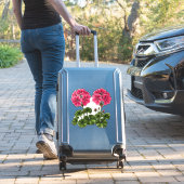 Levendige Roze Geraniums Met Weelderige Groene Bla Sticker (Koffer Insitu)