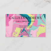 Levendige Roze Glitter Drip Art voor Nail Design Visitekaartje (Achterkant)