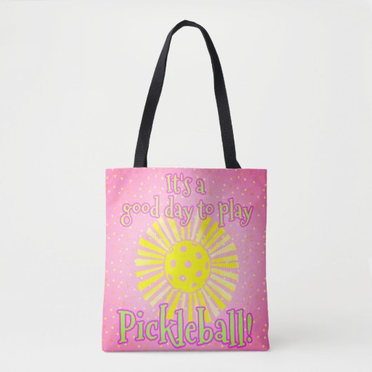 Levendige roze goede dag om pickleball te spelen tote bag (Voorkant)