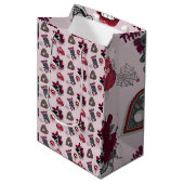 Levendige Roze Gotische Graphic Valentijnsdag Medium Cadeauzakje (Voorkant Gekanteld)