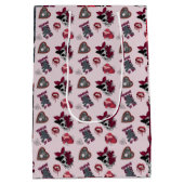 Levendige Roze Gotische Graphic Valentijnsdag Medium Cadeauzakje (Achterkant)