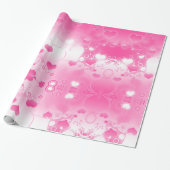 Levendige Roze Hart Abstracte Valentijn Cadeaupapier (Uitgerold)
