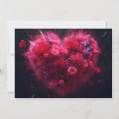 Levendige roze hart burst feestdagenkaart (Voorkant)