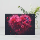 Levendige roze hart burst feestdagenkaart (Staand voorkant)