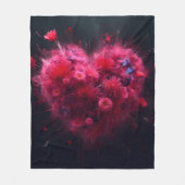 Levendige roze hart burst fleece deken (Voorkant)