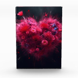 Levendige roze hart burst fotoblokken