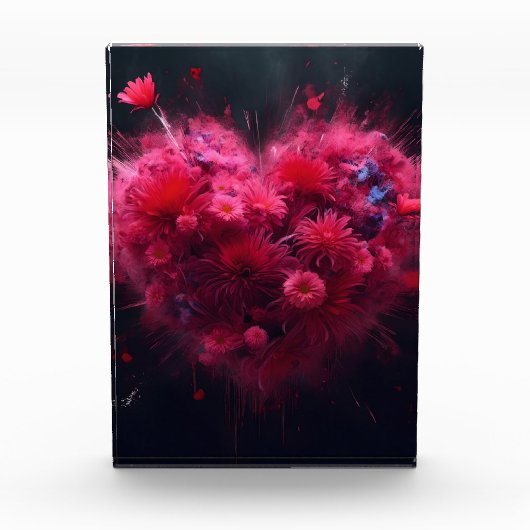 Levendige roze hart burst fotoblokken (Voorkant)