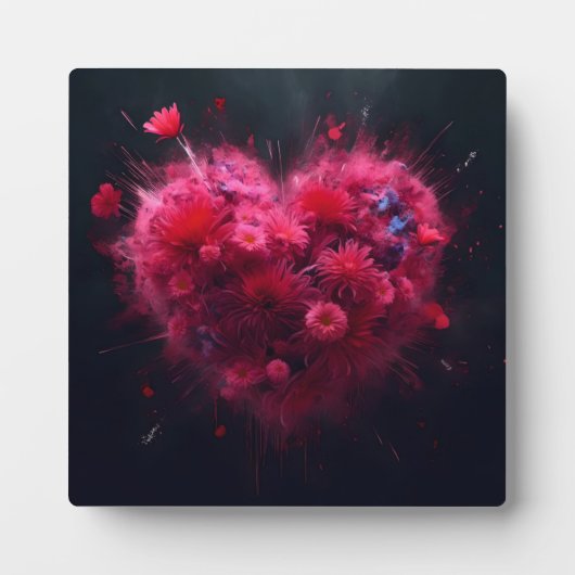 Levendige roze hart burst fotoplaat (Voorkant)